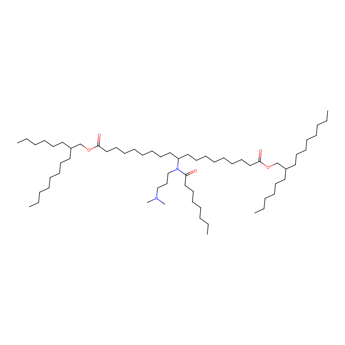 Bis(2-hexyldecyl) 10-(N-(3-(dimethylamino)propyl)octanamido)nonadecanedioate molecular structure, CAS 2036272-53-2