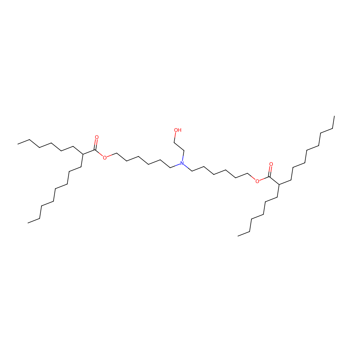 ((2-Hydroxyethyl)azanediyl)bis(hexane-6,1-diyl) bis(2-hexyldecanoate) molecular structure, CAS 2036272-94-1