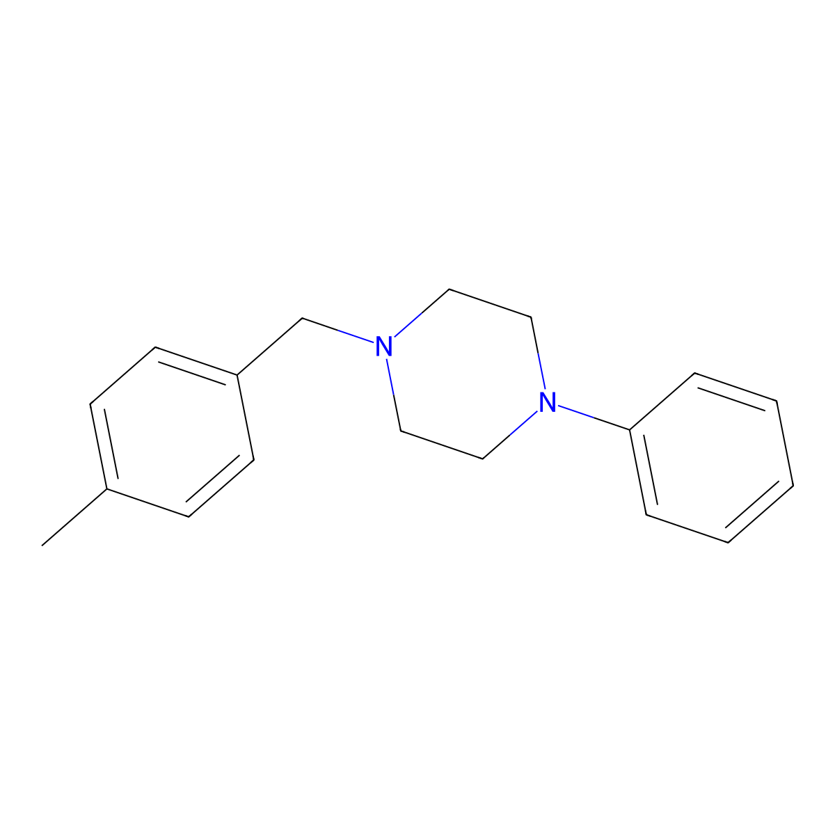 1-[(4-Methylphenyl)methyl]-4-phenylpiperazine molecular structure, CAS 203637-75-6