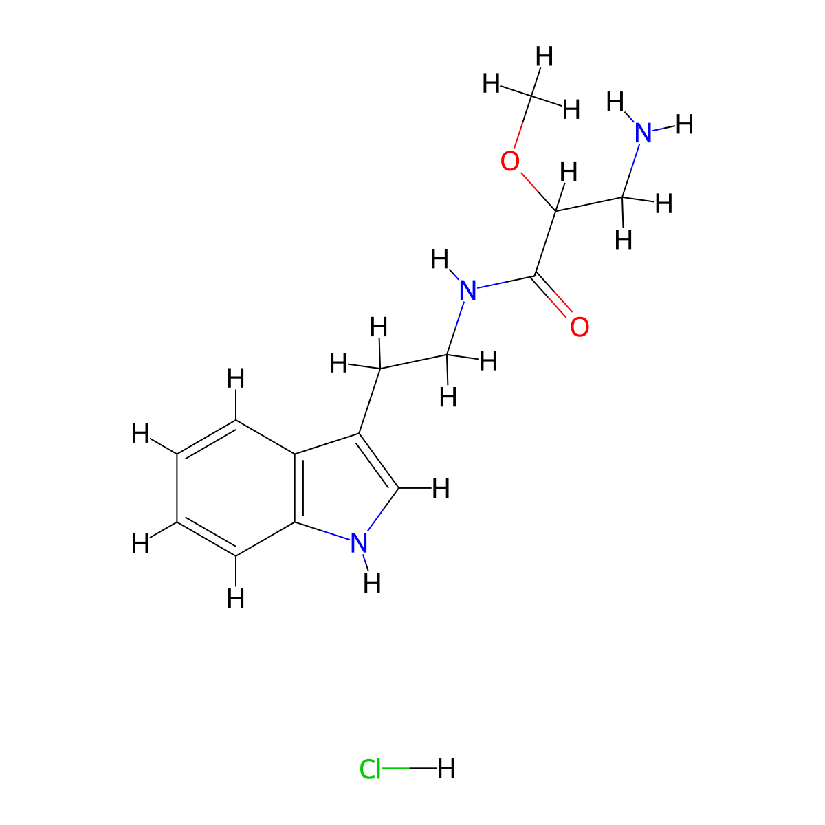 3-amino-N-[2-(1H-indol-3-yl)ethyl]-2-methoxypropanamidehydrochloride molecular structure, CAS 2036572-83-3