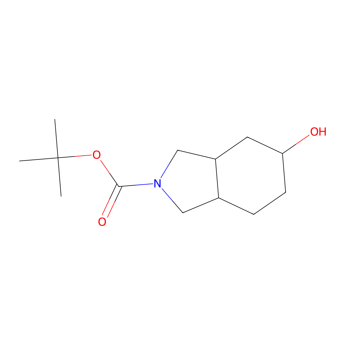1,1-Dimethylethyl octahydro-5-hydroxy-2H-isoindole-2-carboxylate molecular structure, CAS 203661-67-0