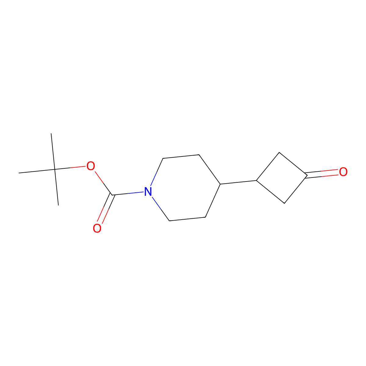 Tert-butyl 4-(3-oxocyclobutyl)piperidine-1-carboxylate molecular structure, CAS 203661-72-7