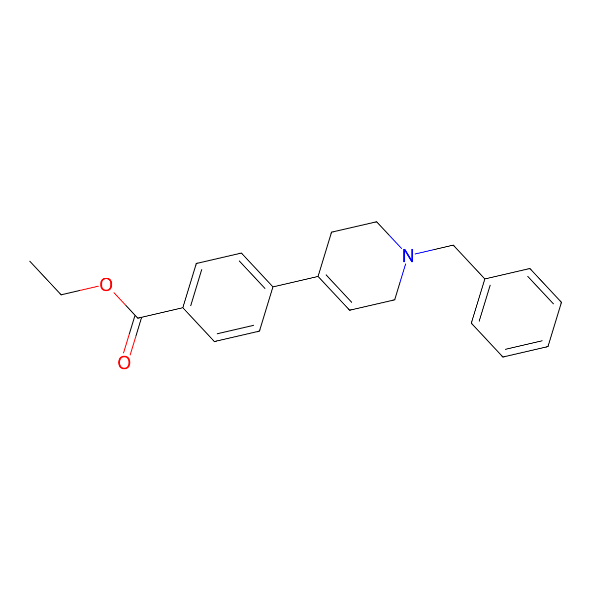 Ethyl 4-[1-benzyl-1,2,3,6-tetrahydropyrid-4-yl]benzoate molecular structure, CAS 203661-96-5