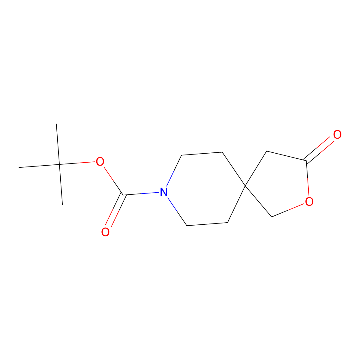 Tert-butyl 3-oxo-2-oxa-8-azaspiro[4.5]decane-8-carboxylate molecular structure, CAS 203662-19-5