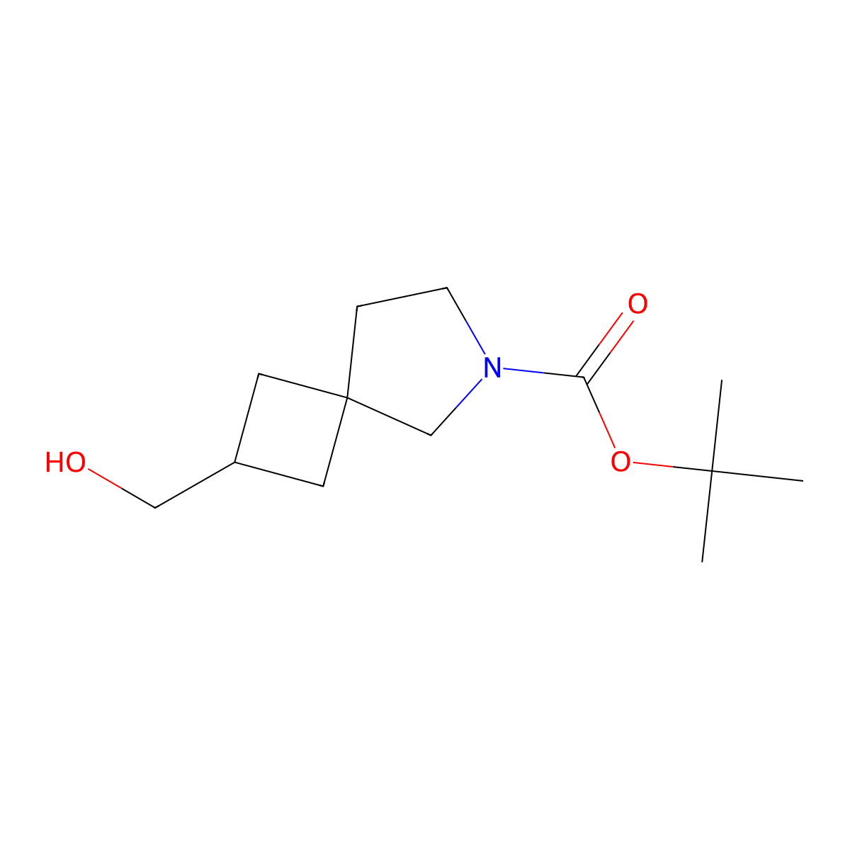 tert-Butyl 2-(hydroxymethyl)-6-azaspiro[3.4]octane-6-carboxylate molecular structure, CAS 203662-48-0
