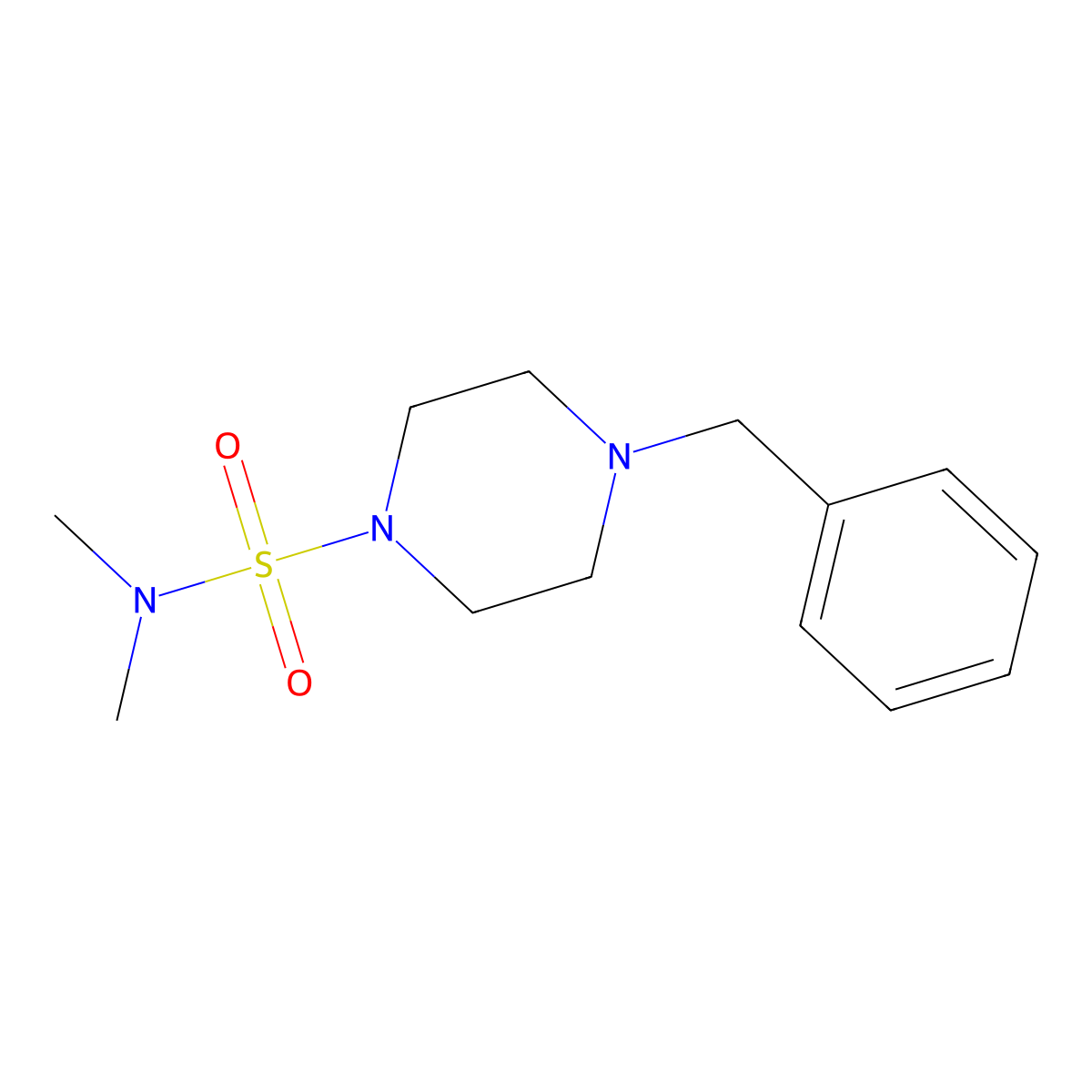 4-benzyl-N,N-dimethylpiperazine-1-sulfonamide molecular structure, CAS 203662-99-1