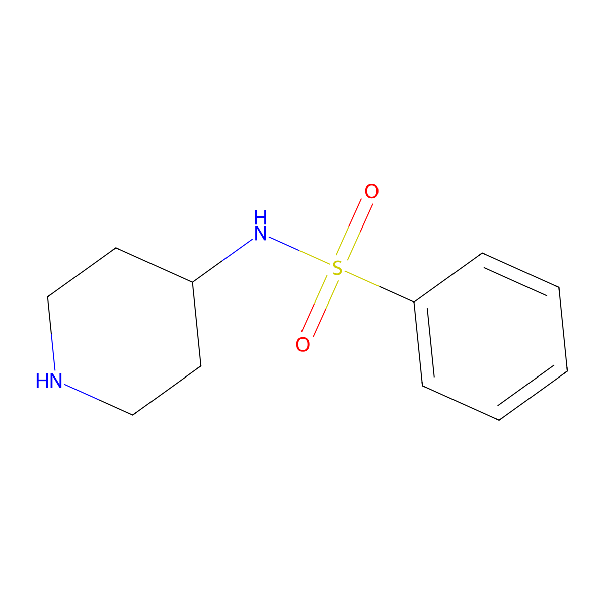 N-(piperidin-4-yl)benzenesulfonamide molecular structure, CAS 203663-15-4