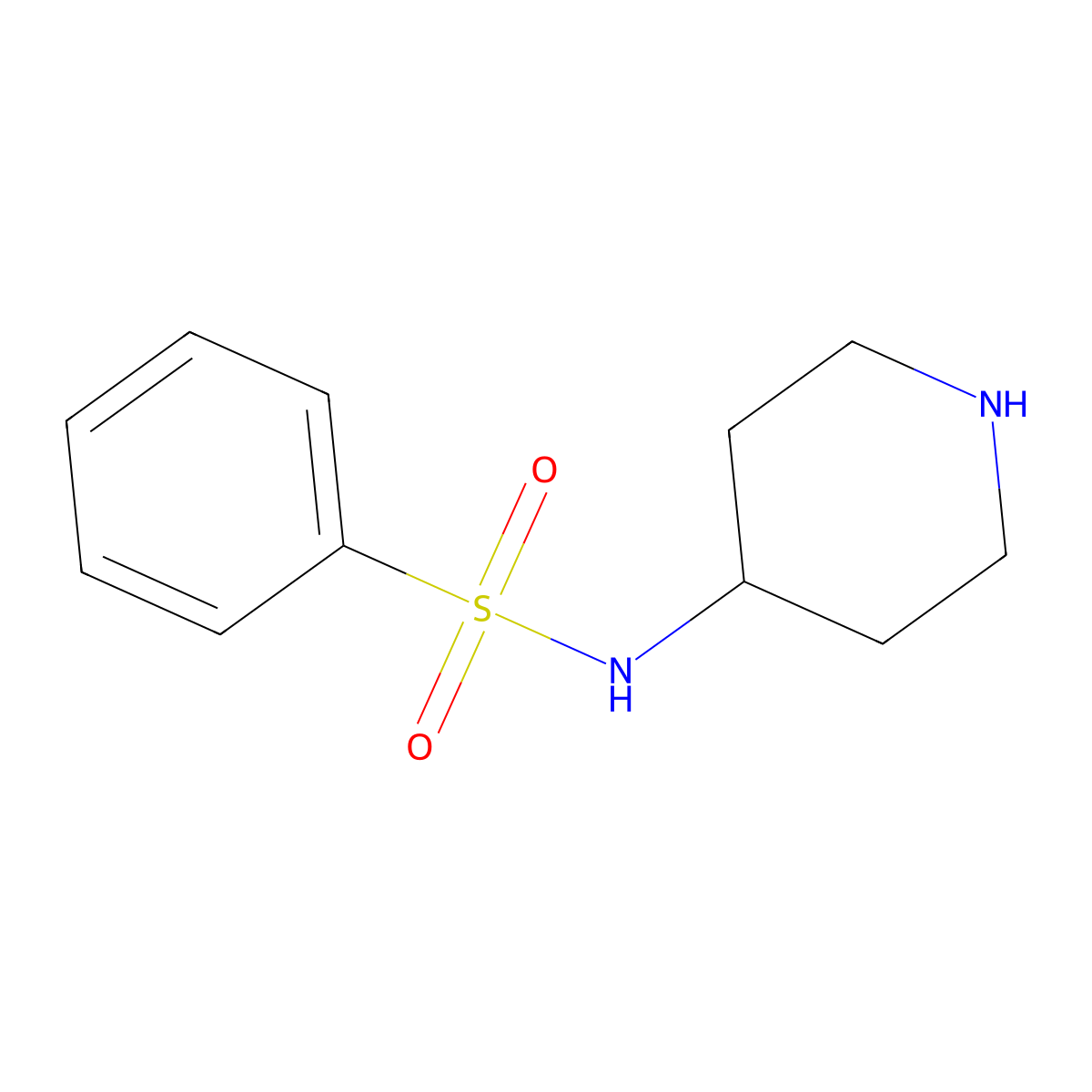N-(piperidin-4-yl)benzenesulfonamide molecular structure, CAS 203663-15-4