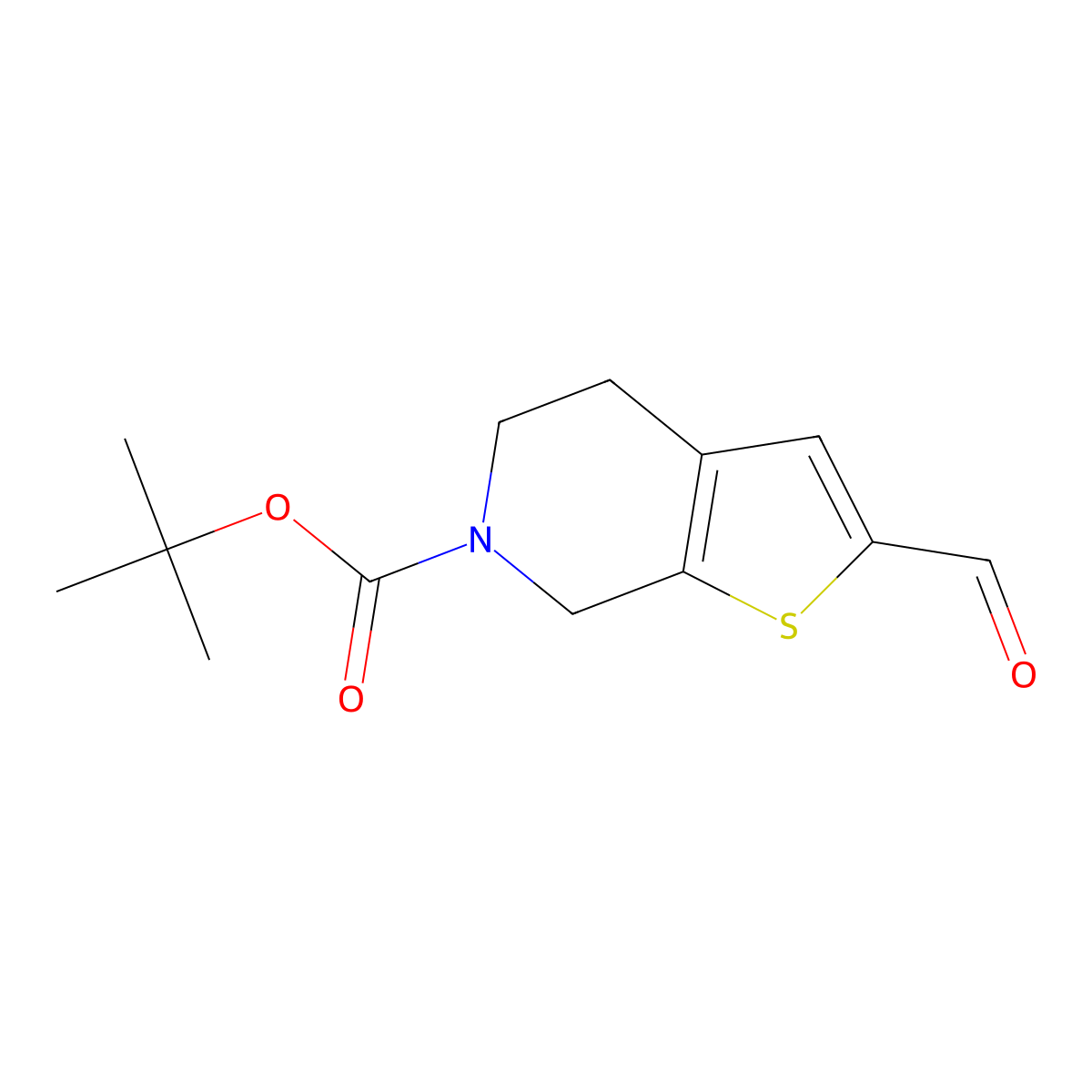 tert-Butyl 2-formyl-4,5-dihydrothieno[2,3-c]pyridine-6(7H)-carboxylate molecular structure, CAS 203663-30-3