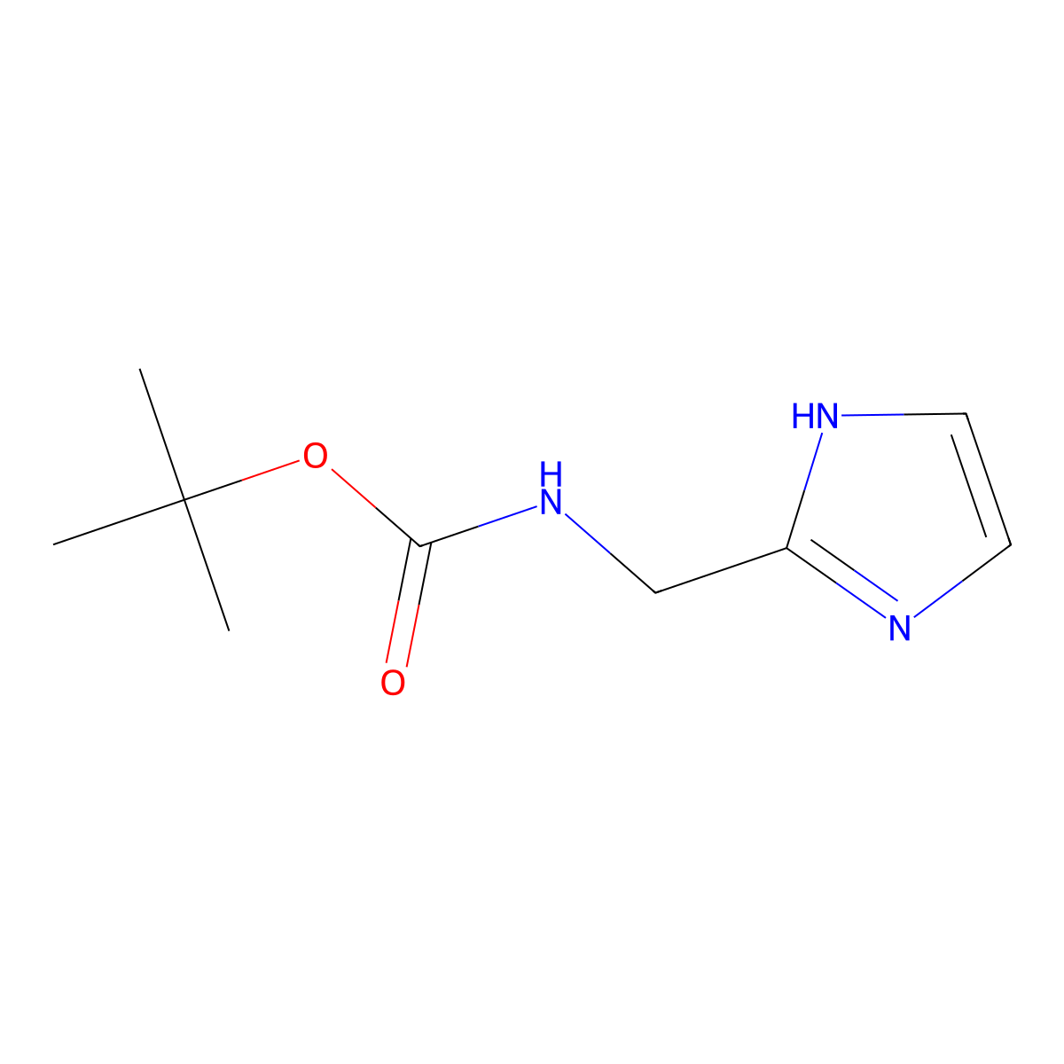 tert-butyl N-[(1H-imidazol-2-yl)methyl]carbamate molecular structure, CAS 203664-05-5