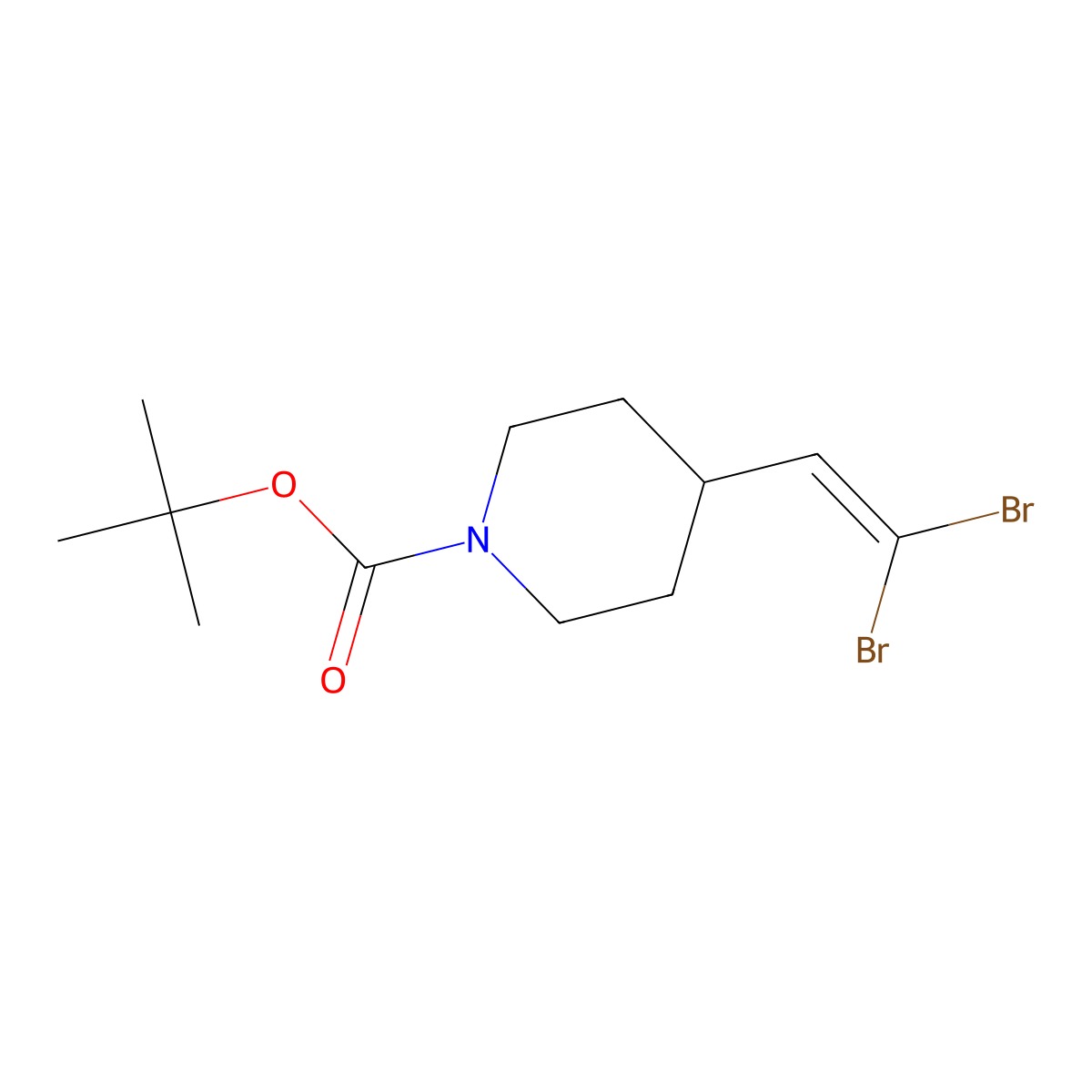 Tert-butyl 4-(2,2-dibromovinyl)piperidine-1-carboxylate molecular structure, CAS 203664-61-3