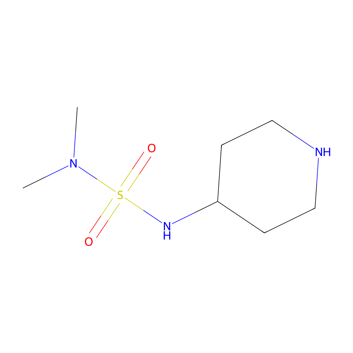 Dimethyl[(piperidin-4-yl)sulfamoyl]amine molecular structure, CAS 203664-82-8