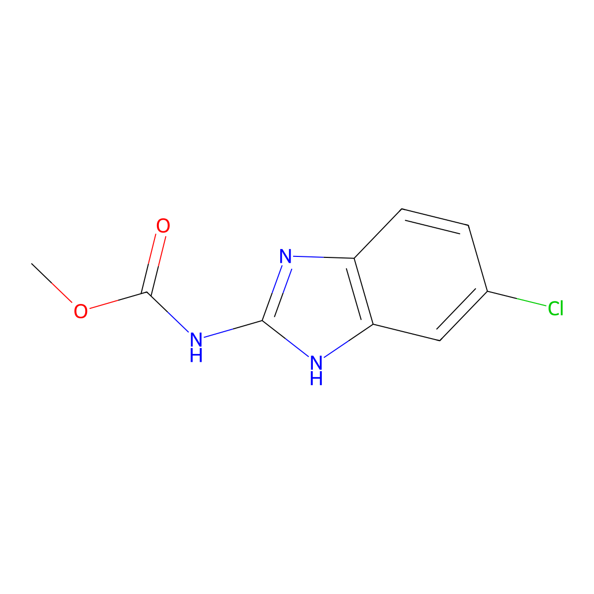 Methyl (5-chloro-2-benzimidazolyl)carbamate molecular structure, CAS 20367-38-8