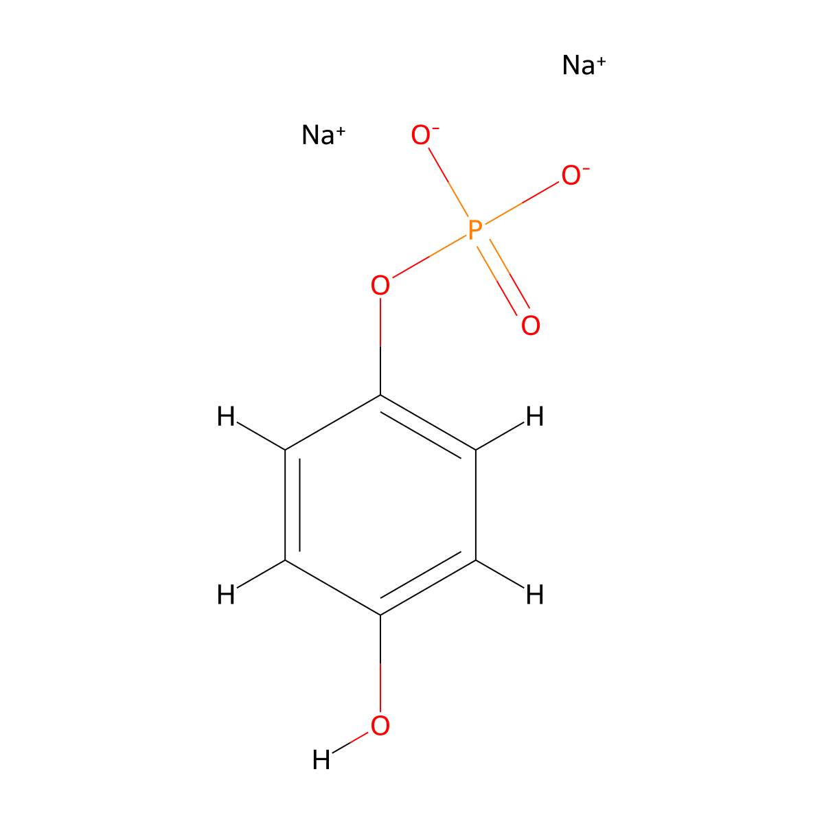Disodium 4-hydroxyphenyl phosphate molecular structure, CAS 20368-79-0