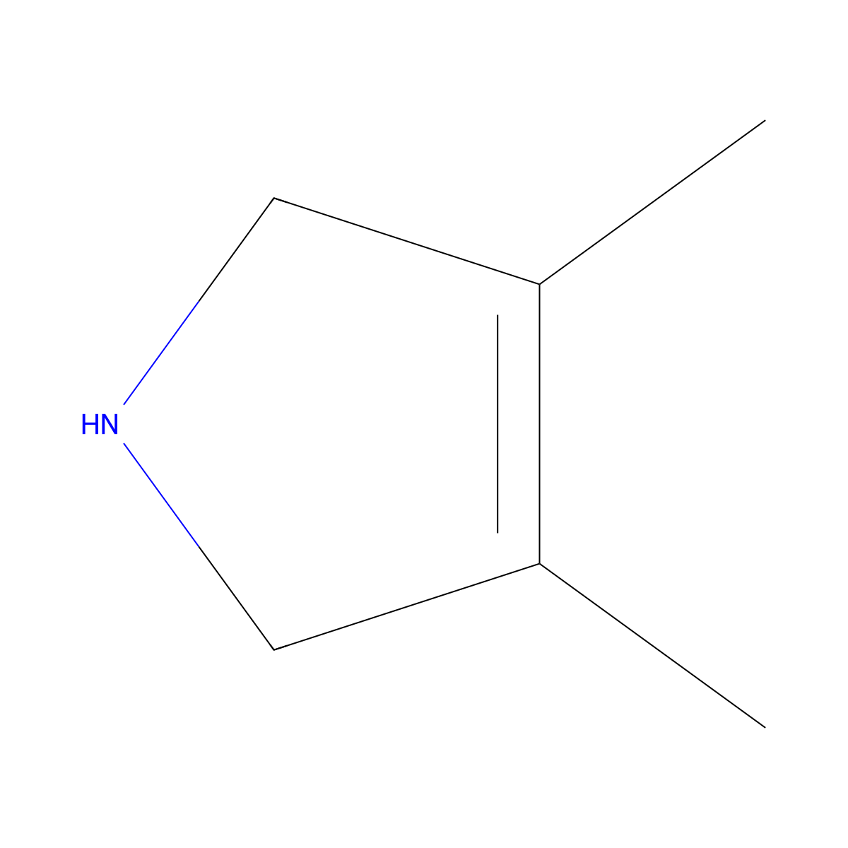 3,4-Dimethyl-2,5-dihydro-1H-pyrrole molecular structure, CAS 20368-84-7