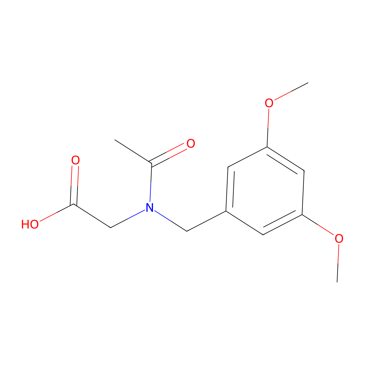 2-{N-[(3,5-dimethoxyphenyl)methyl]acetamido}acetic acid molecular structure, CAS 2036834-24-7