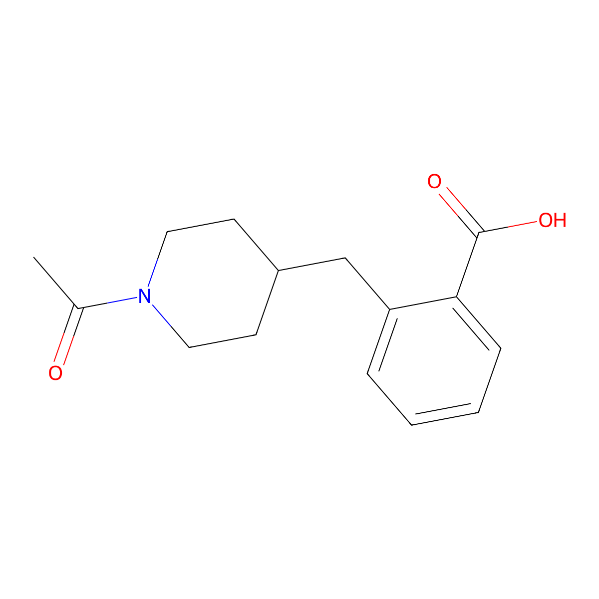 2-[(1-Acetylpiperidin-4-yl)methyl]benzoic acid molecular structure, CAS 2036946-61-7