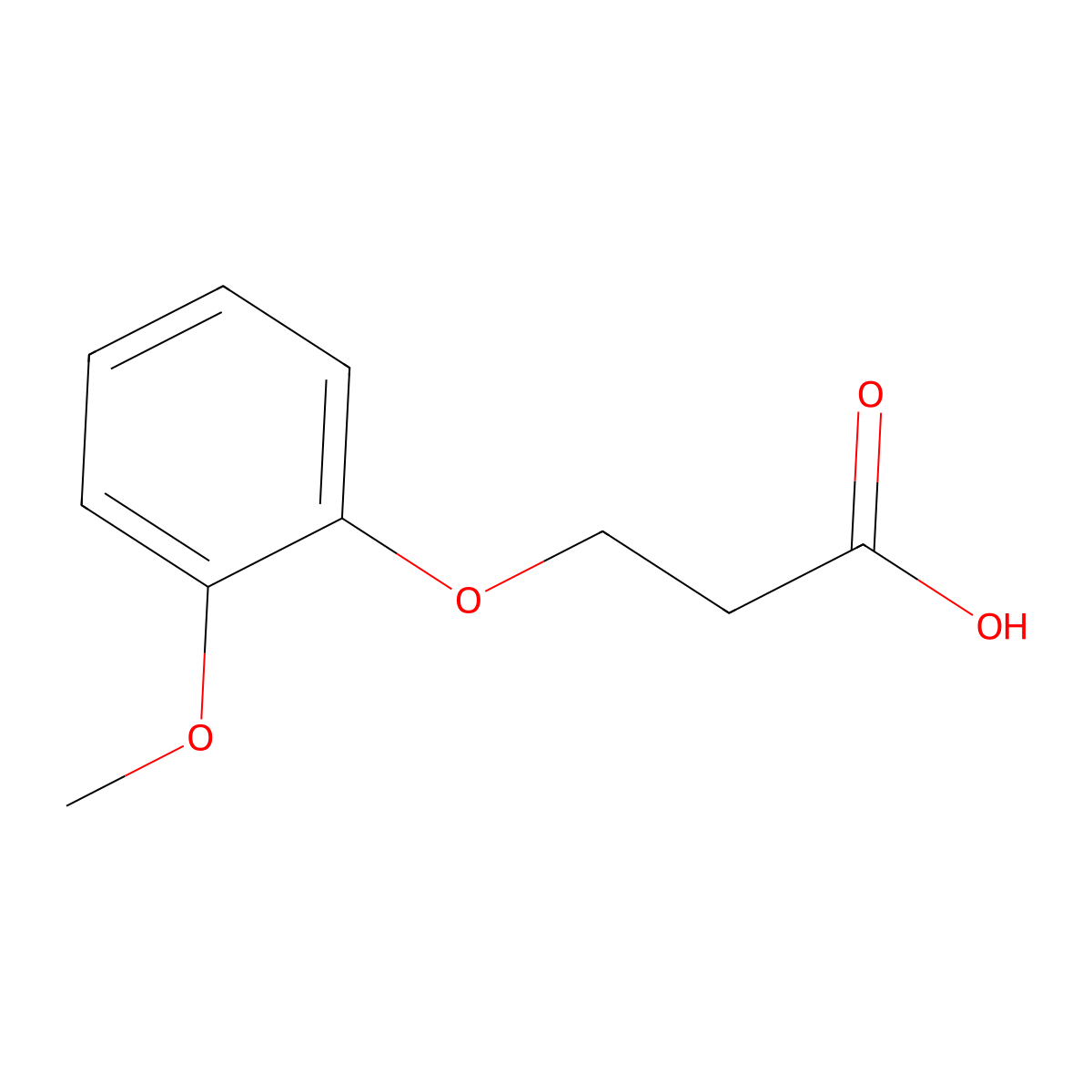 3-(2-Methoxyphenoxy)propanoic acid molecular structure, CAS 20370-80-3