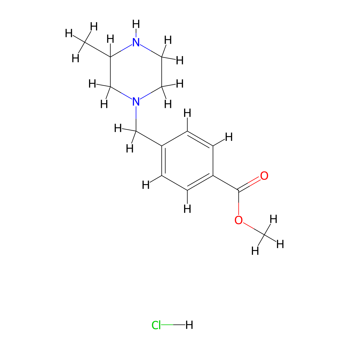 Methyl 4-((3-methylpiperazin-1-YL)methyl)benzoate hydrochloride molecular structure, CAS 2037146-01-1
