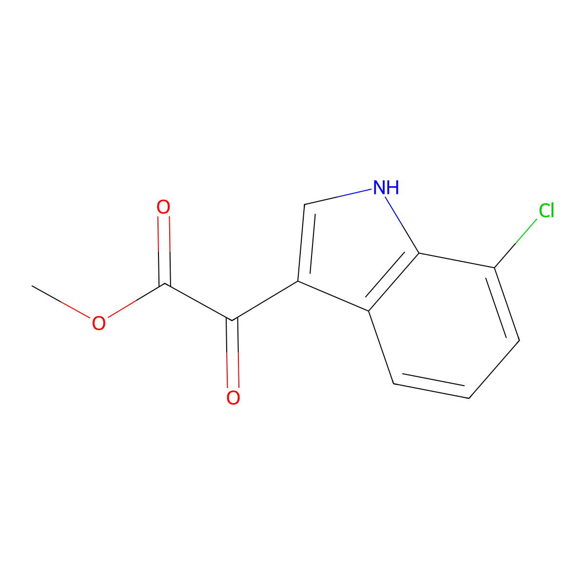 Methyl 2-(7-Chloro-3-indolyl)-2-oxoacetate molecular structure, CAS 203719-78-2