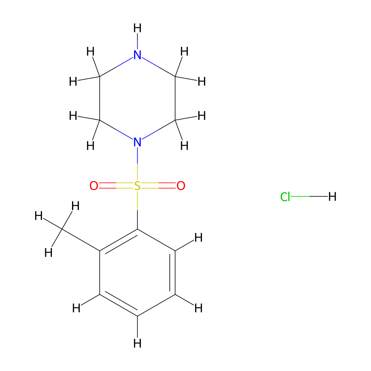 1-(2-Methylbenzenesulfonyl)piperazine hydrochloride molecular structure, CAS 2037206-52-1