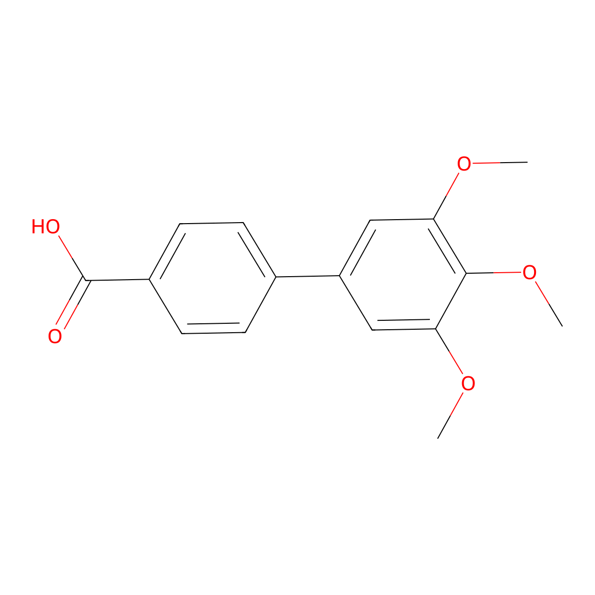 3',4',5'-Trimethoxy-biphenyl-4-carboxylic acid molecular structure, CAS 203722-36-5