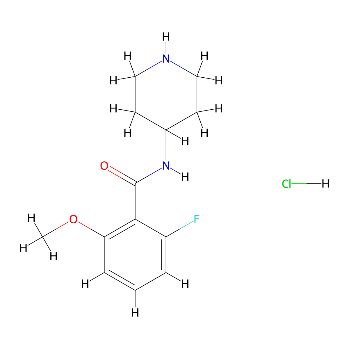 2-fluoro-6-methoxy-N-(piperidin-4-yl)benzamide hydrochloride molecular structure, CAS 2037266-50-3
