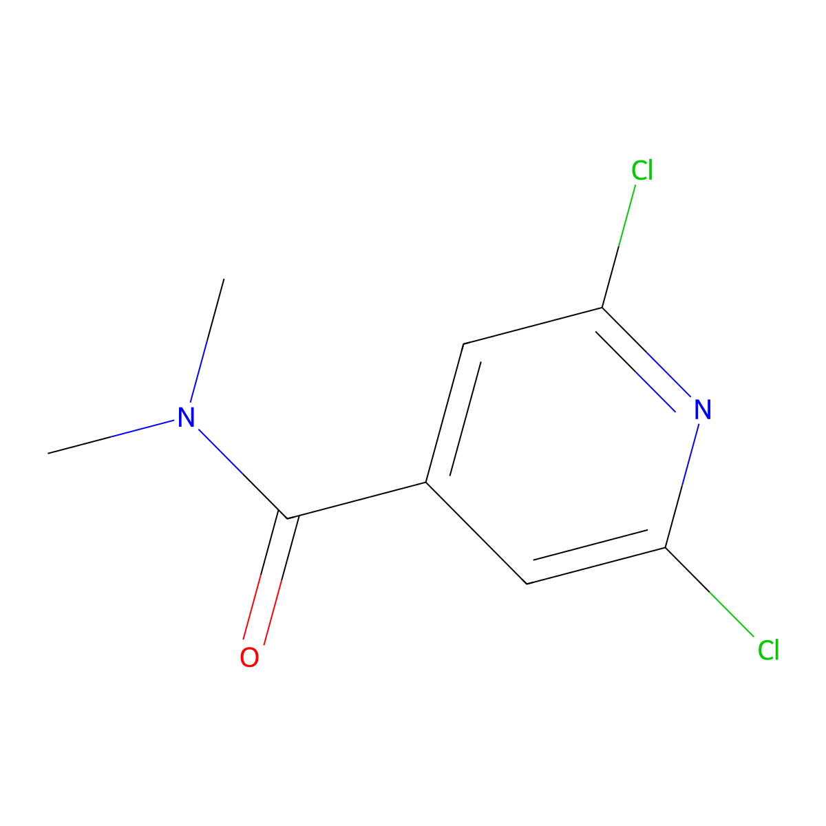2,6-dichloro-N,N-dimethylpyridine-4-carboxamide molecular structure, CAS 20373-58-4