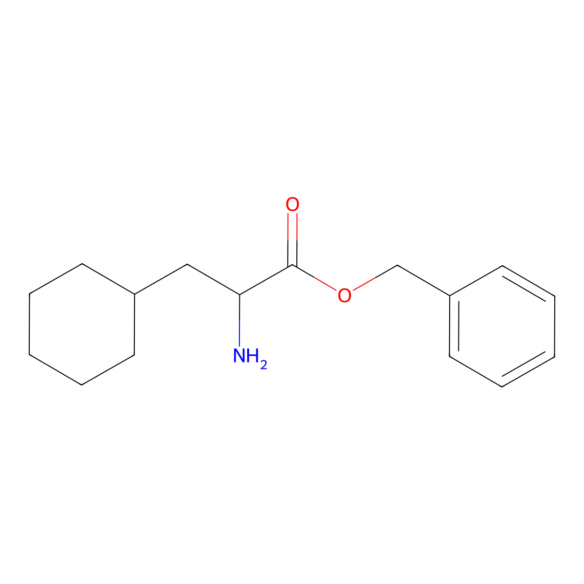 Benzyl (R)-2-amino-3-cyclohexylpropanoate molecular structure, CAS 203732-78-9