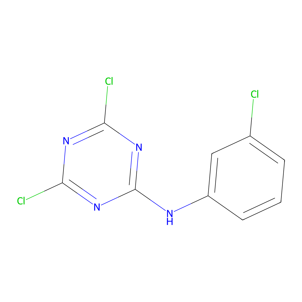 4,6-dichloro-N-(3-chlorophenyl)-1,3,5-triazin-2-amine molecular structure, CAS 20376-34-5