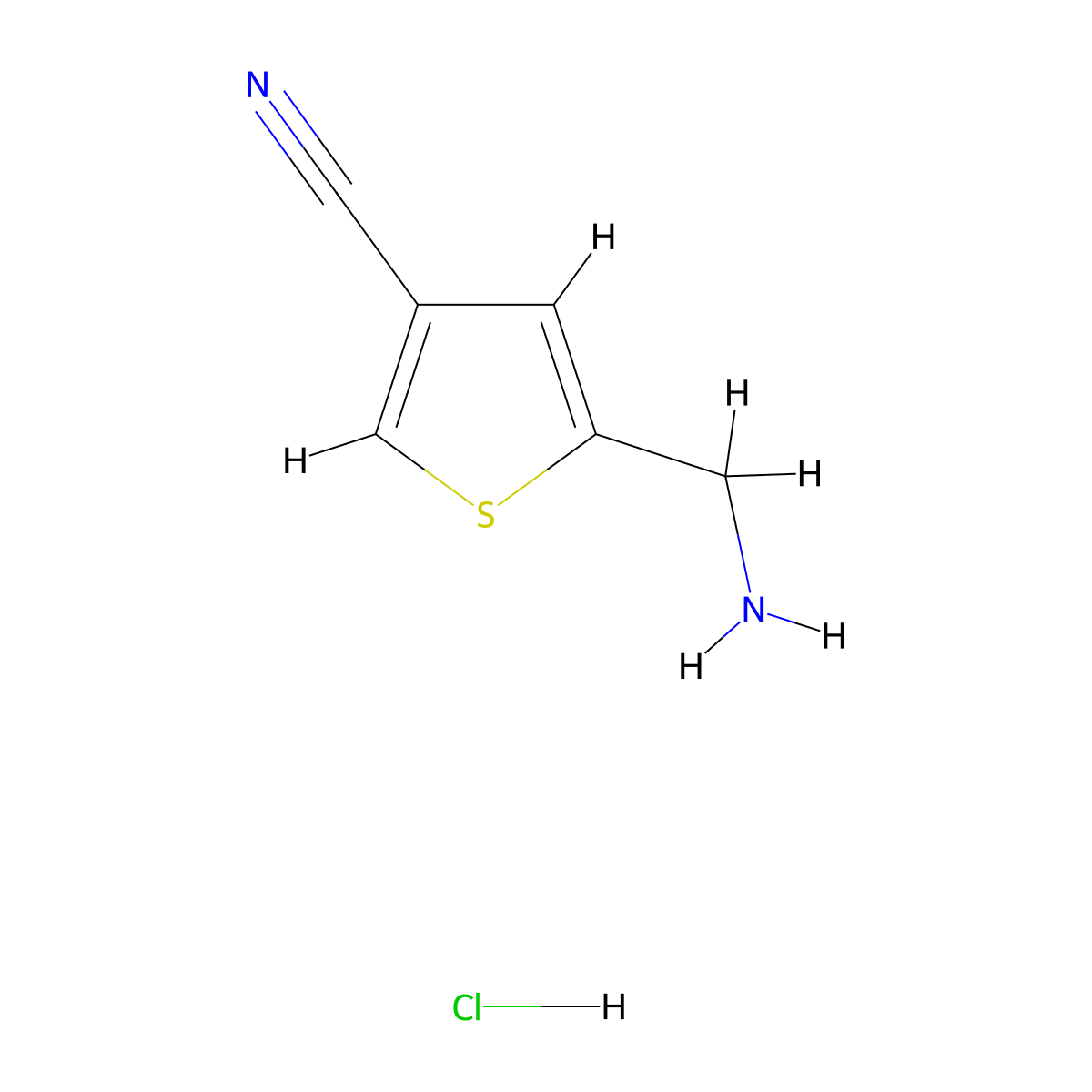 5-Aminomethyl-thiophene-3-carbonitrile hydrochloride molecular structure, CAS 203792-27-2