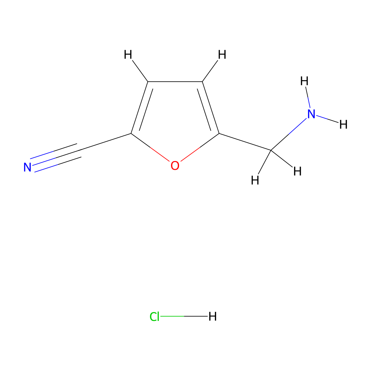 5-(Aminomethyl)furan-2-carbonitrile hydrochloride molecular structure, CAS 203792-32-9