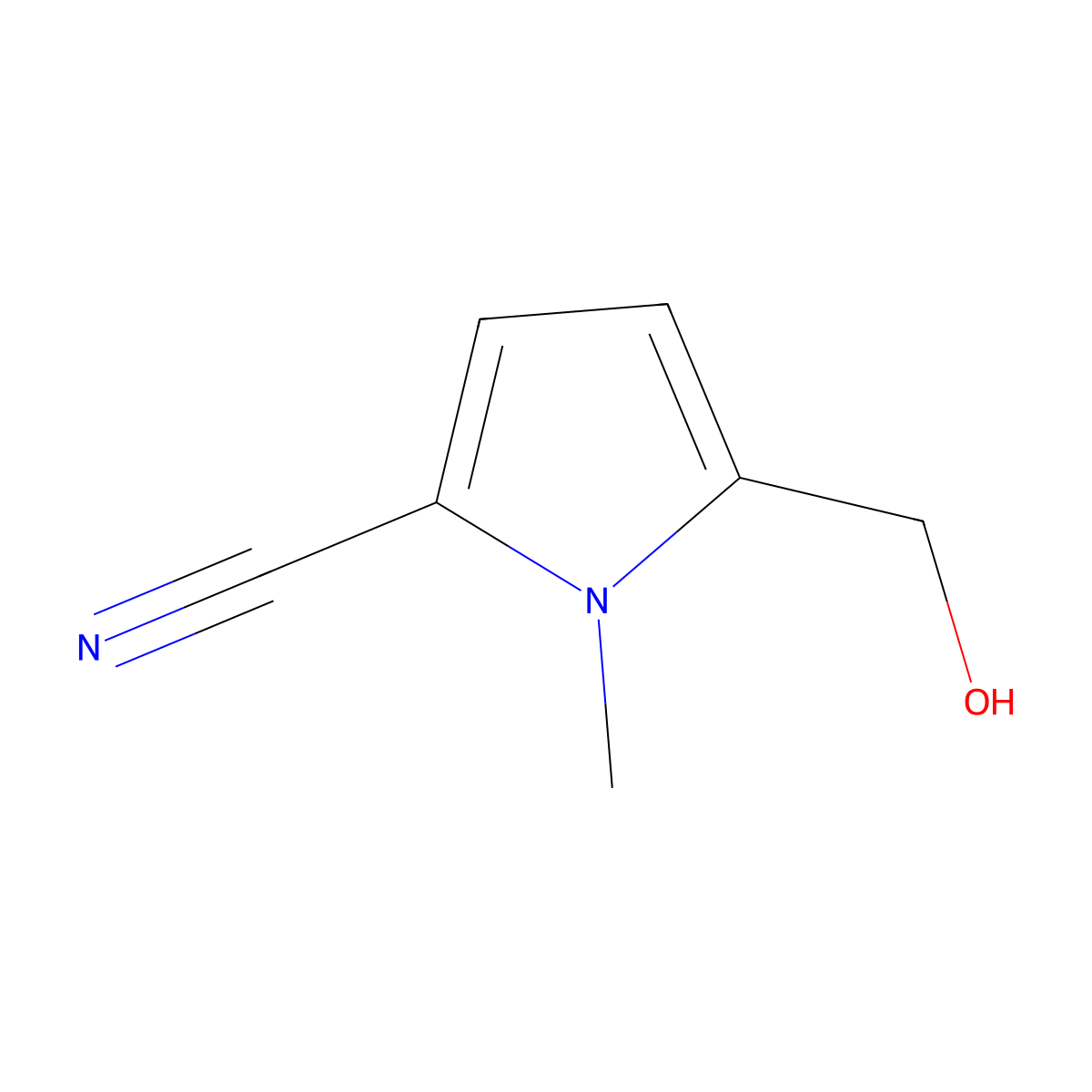 5-(hydroxymethyl)-1-methyl-1H-pyrrole-2-carbonitrile molecular structure, CAS 203792-35-2