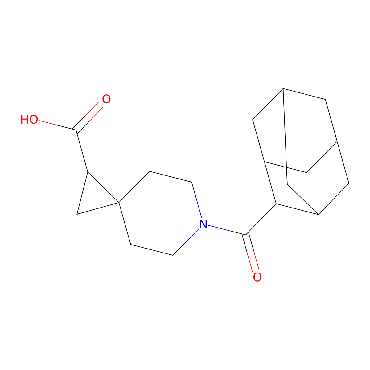 6-(Adamantane-2-carbonyl)-6-azaspiro[2.5]octane-1-carboxylic acid molecular structure, CAS 2037922-80-6