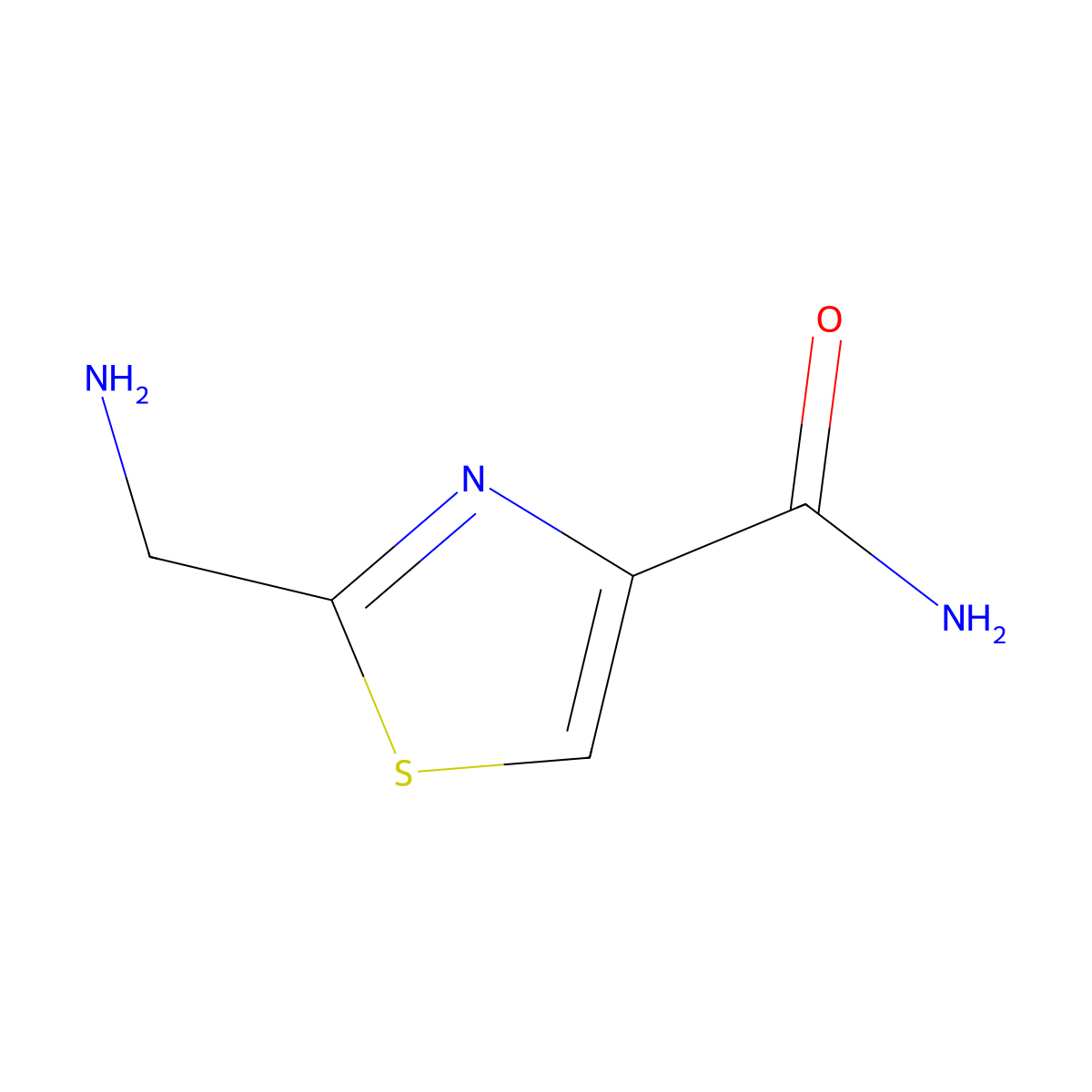 2-(Aminomethyl)-1,3-thiazole-4-carboxamide molecular structure, CAS 203793-16-2
