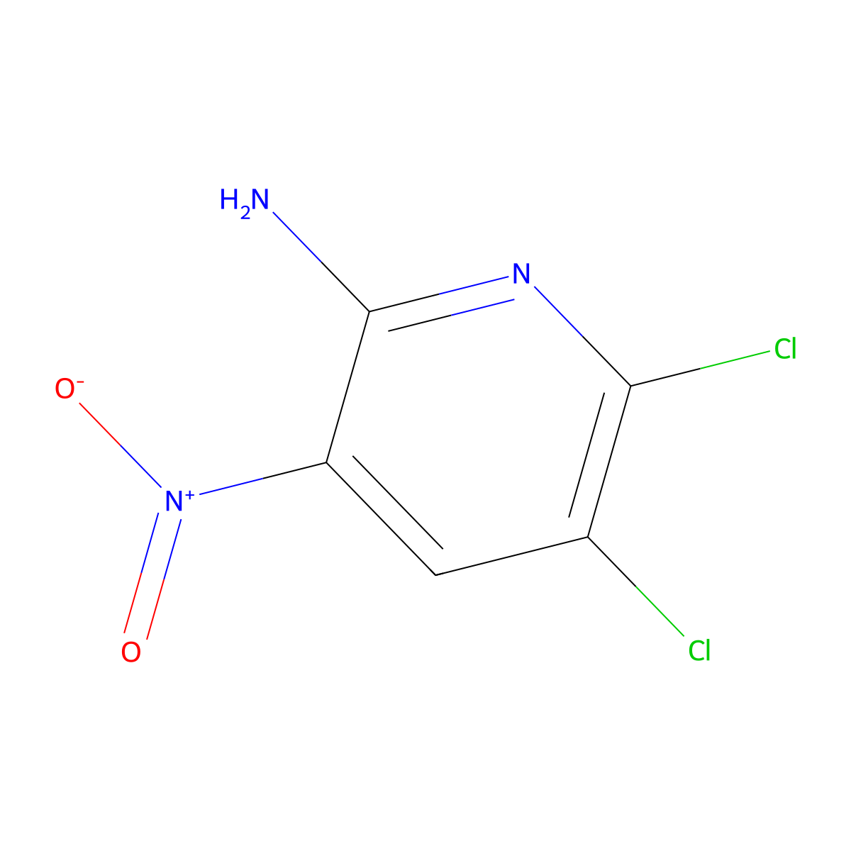 5,6-Dichloro-3-nitropyridin-2-amine molecular structure, CAS 203794-33-6