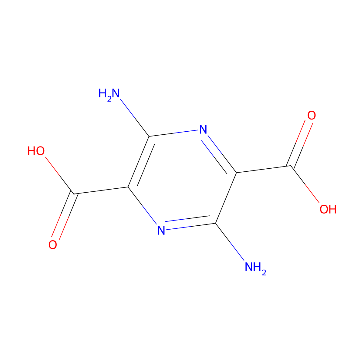 3,6-diaminopyrazine-2,5-dicarboxylic Acid molecular structure, CAS 203798-34-9