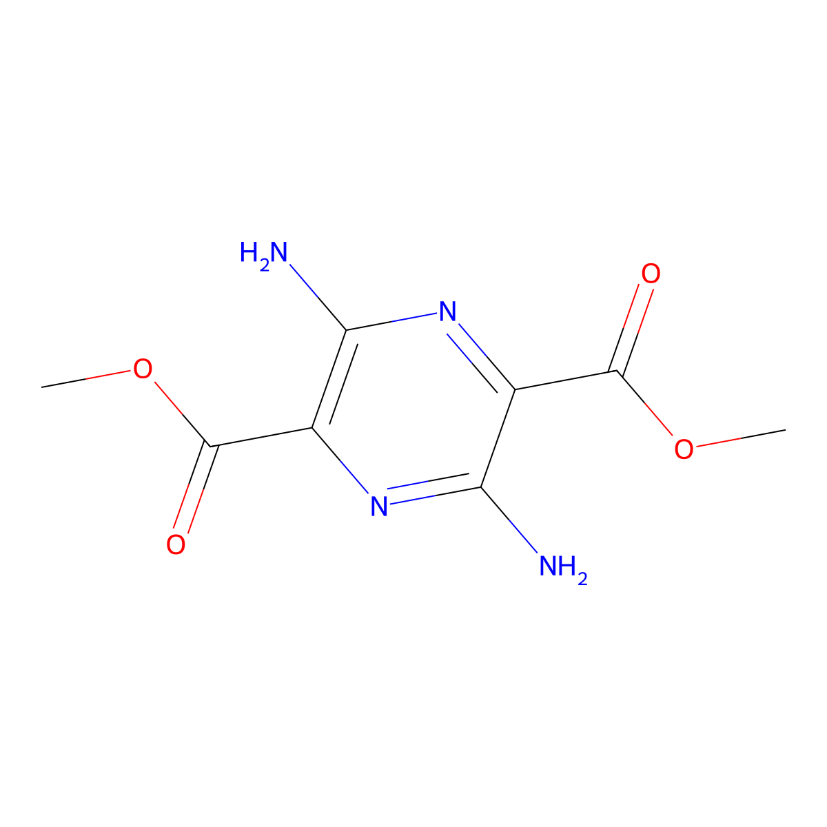 Dimethyl 3,6-diaminopyrazine-2,5-dicarboxylate molecular structure, CAS 203798-35-0