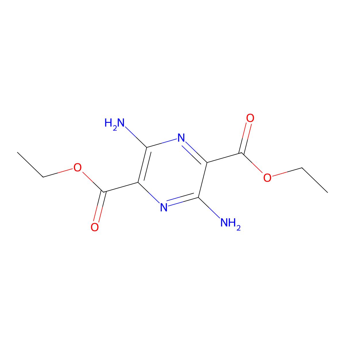 Diethyl 3,6-diaminopyrazine-2,5-dicarboxylate molecular structure, CAS 203798-46-3