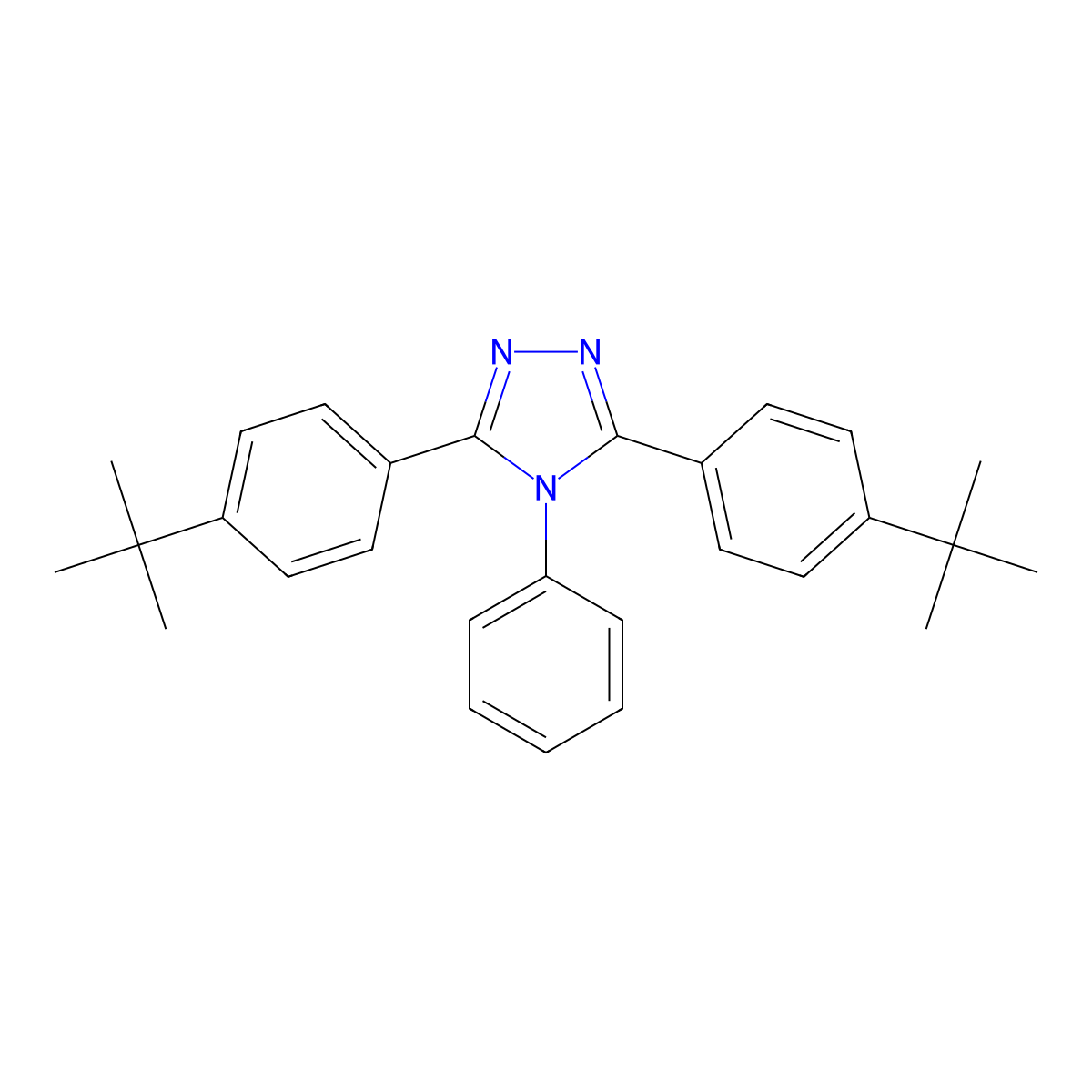 3,5-Bis(4-tert-butylphenyl)-4-phenyl-4H-1,2,4-triazole molecular structure, CAS 203799-76-2