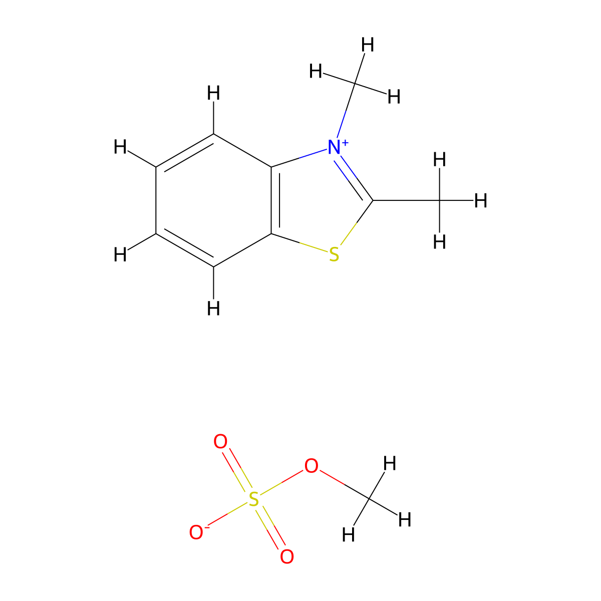 2,3-Dimethylbenzo[d]thiazol-3-ium methyl sulfate molecular structure, CAS 2038-15-5