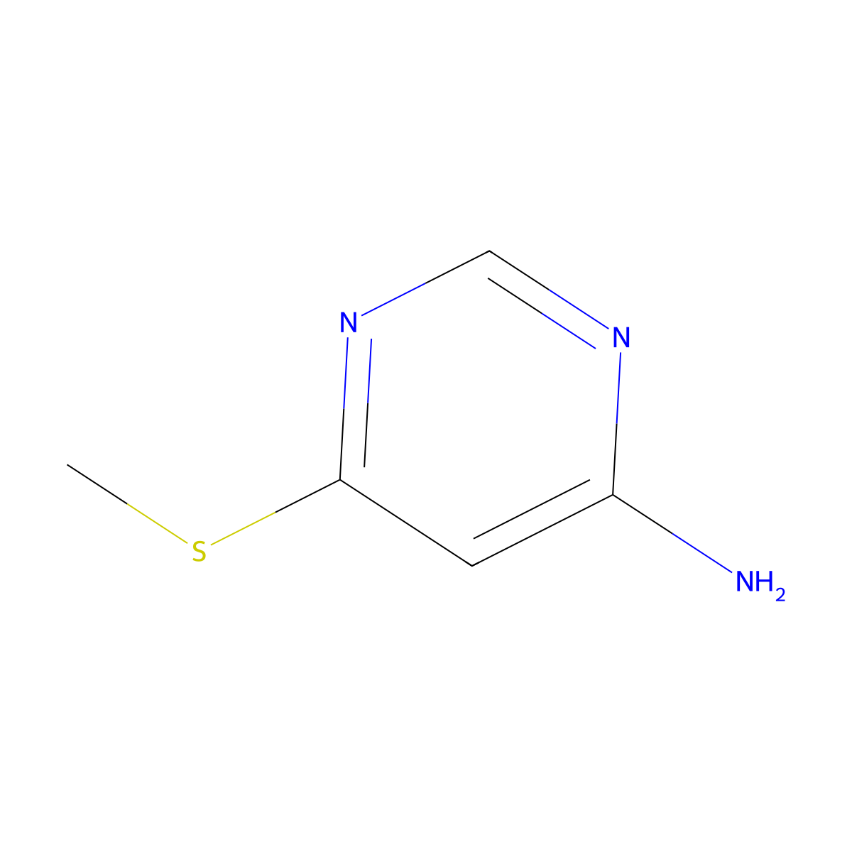 6-(Methylsulfanyl)pyrimidin-4-amine molecular structure, CAS 2038-32-6