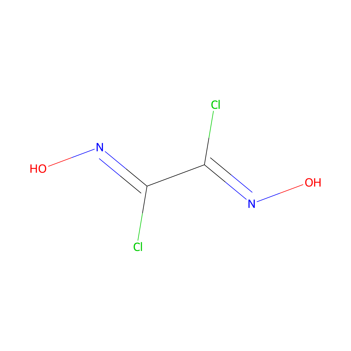 Ethanediimidoyl dichloride, N1,N2-dihydroxy- molecular structure, CAS 2038-44-0