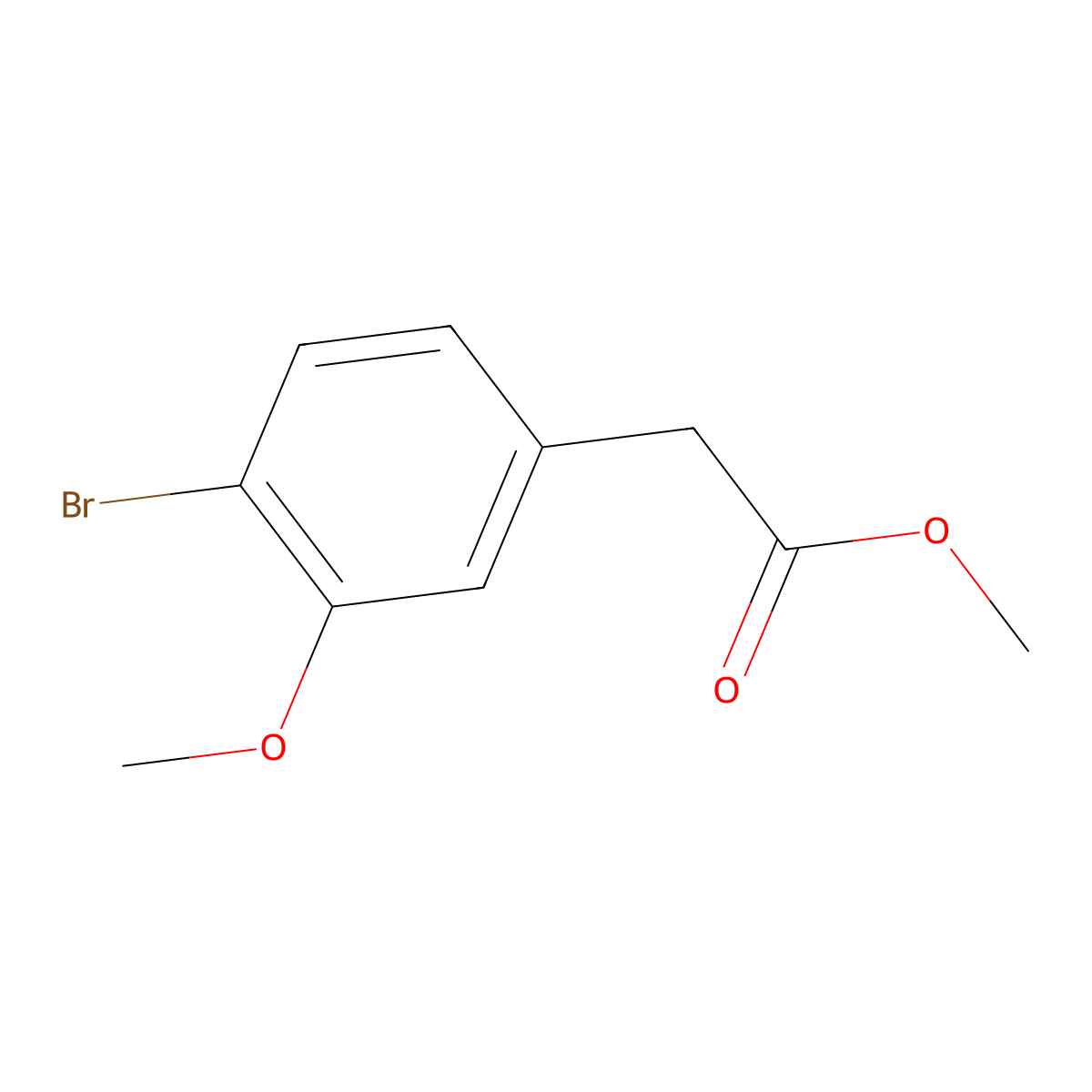 Methyl 2-(4-bromo-3-methoxyphenyl)acetate molecular structure, CAS 203805-73-6