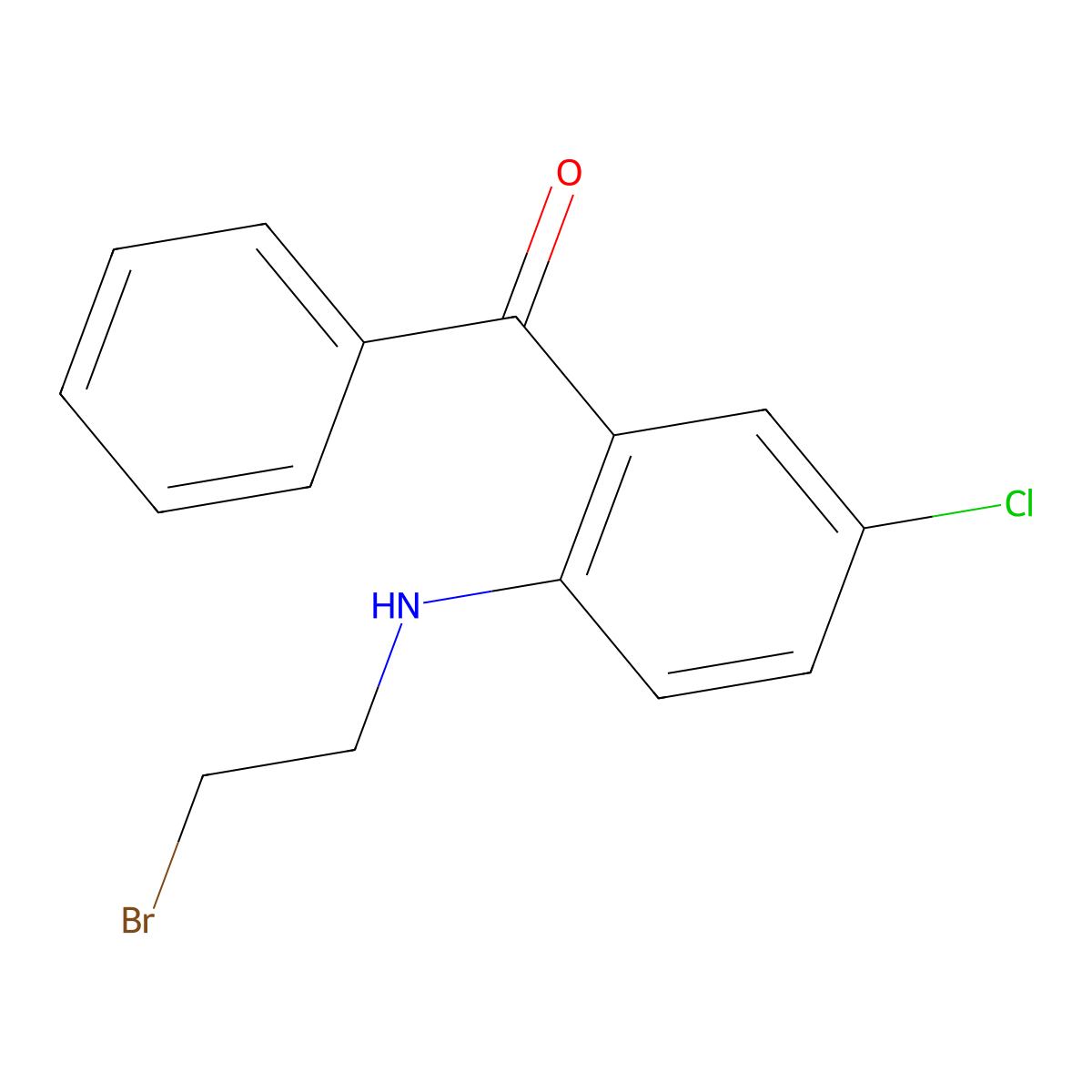 {2-[(2-Bromoethyl)amino]-5-chlorophenyl}(phenyl)methanone molecular structure, CAS 20381-25-3