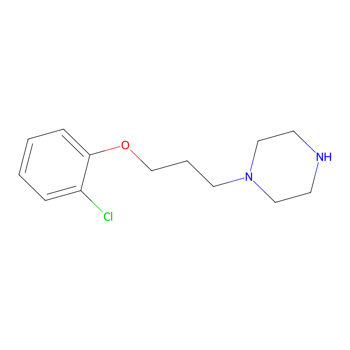 1-[3-(2-Chlorophenoxy)propyl]piperazine molecular structure, CAS 20383-86-2