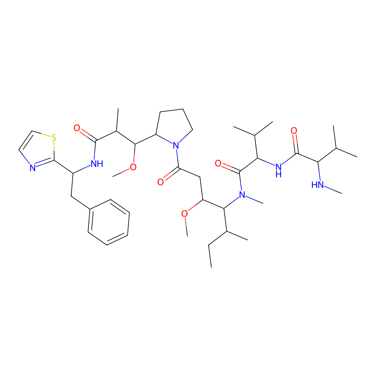 Demethyldolastatin 10 molecular structure, CAS 203849-91-6
