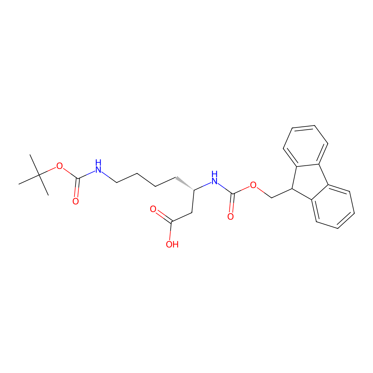 Fmoc-L-beta-homolysine(Boc) molecular structure, CAS 203854-47-1