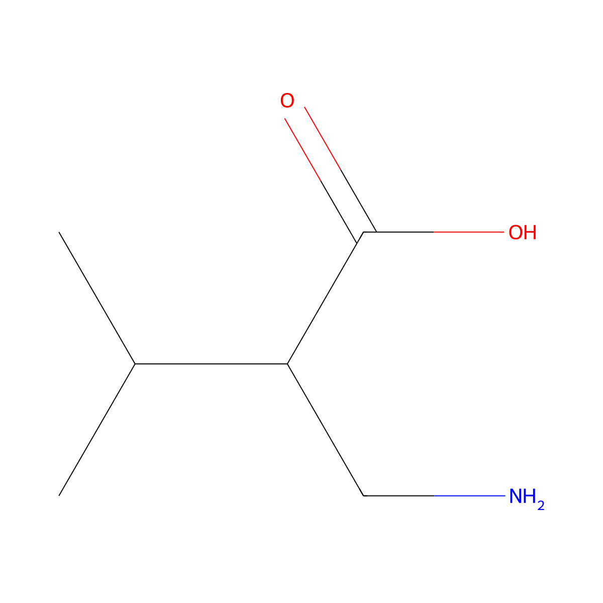 (2S)-2-(Aminomethyl)-3-methylbutanoic acid molecular structure, CAS 203854-54-0