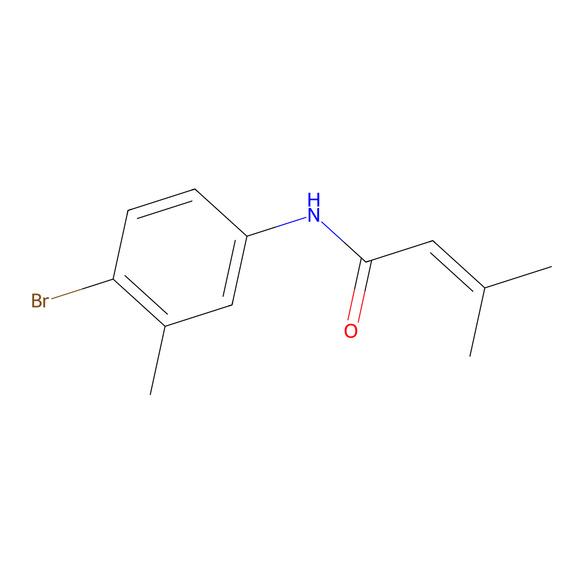 N-(4-bromo-3-methylphenyl)-3-methylbut-2-enamide molecular structure, CAS 203856-43-3
